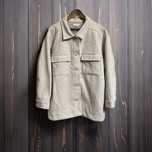 Max Studio Light Gray Shirt Jacket